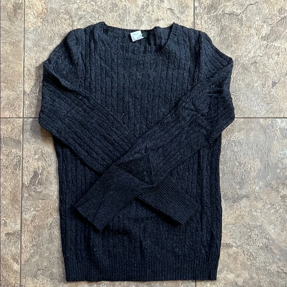 NWOT J. Crew Women's Black Cable Knit Sweater